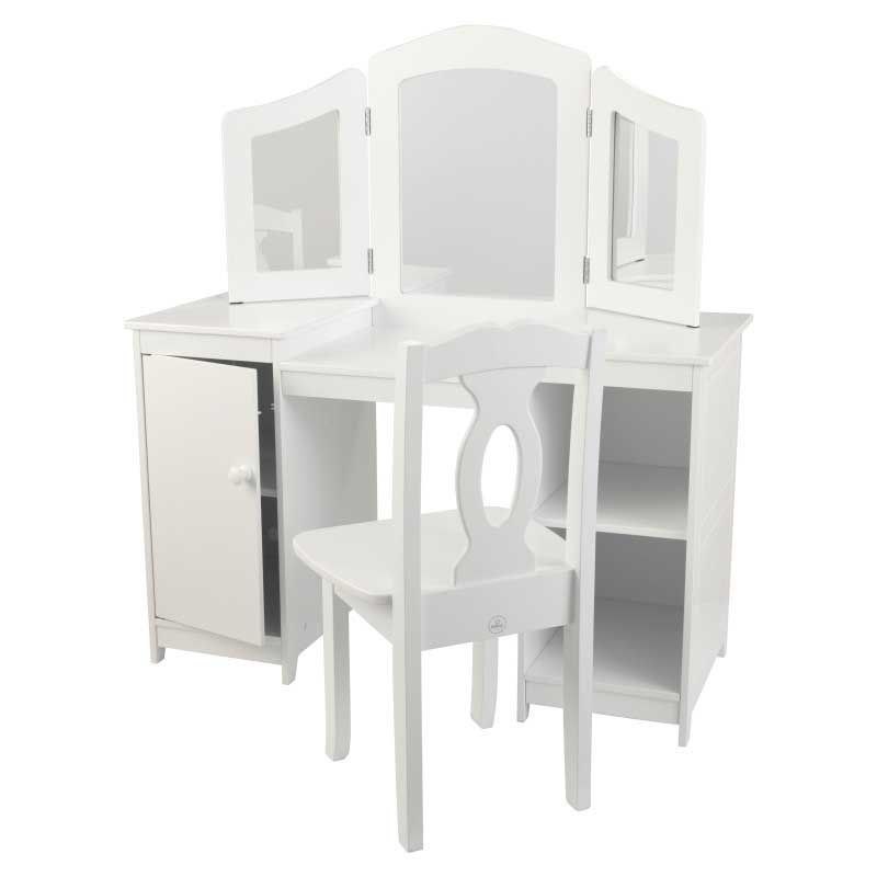 Duża Drewniana Toaletka KidKraft Deluxe z krzesełkiem dla dziewczynek