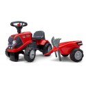 FALK Traktorek Baby Case IH Ride-On Czerwony z Przyczepką + akc. od 12 miesięcy