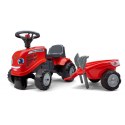FALK Traktorek Baby Massey Ferguson Czerwony z Przyczepką + akc. Od 12 Miesięcy