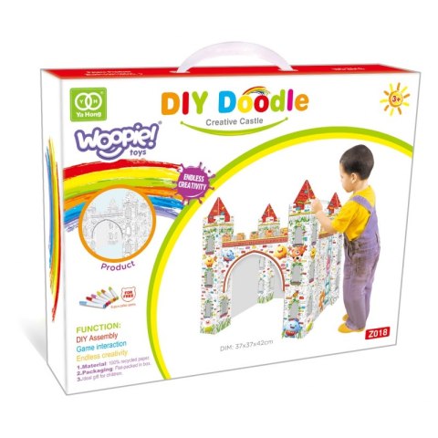 WOOPIE ART&FUN Domek do Kolorowania + 6 Flamastrów