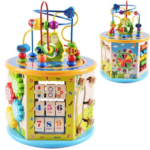 Edukacyjna drewniana wieża + labirynt 8w1 ZA4117