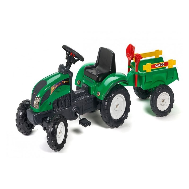FALK Traktor RANCH z przyczepą zielony i zestawem do piasku 2-5 lat