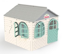 Duży domek ogrodowy z okiennicami, karniszami i zasłonami 02550/5