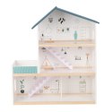 TOOKY TOY Duży Drewniany Domek dla Lalek + Figurki