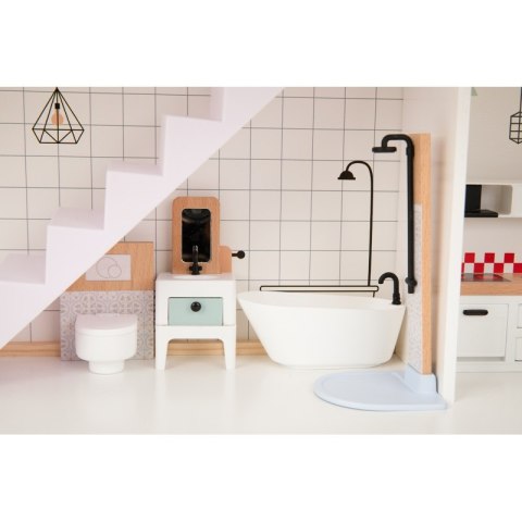 TOOKY TOY Duży Drewniany Domek dla Lalek + Figurki