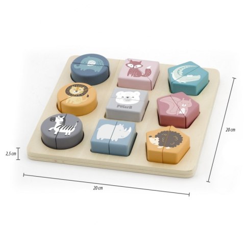 Drewniana Układanka Klocki - Zwierzątka - Viga PolarB