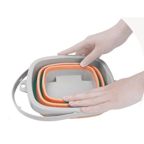 WOOPIE Zestaw Silikonowe Wiaderko z Grabkami Łopatką Pomarańczowe