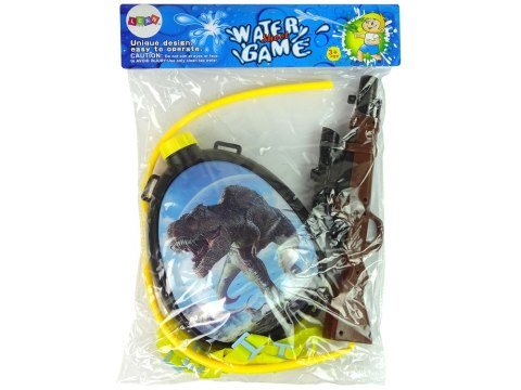 Pistolet Na Wodę Brązowy Magazynek w Plecaku Szelki Dinozaury Niebieski