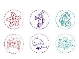 Stempelki Ozdobne Morskie Zwierzęta Serduszka 6 Wzorów