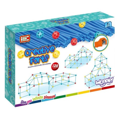 WOOPIE Zestaw Konstrukcyjny Duże Klocki Słomki Rurki 128 el.