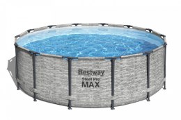 Basen stelażowy Steel Pro MAX 427x122 Imitacja Kamienia 14FT BESTWAY 5w1 + Akcesoria