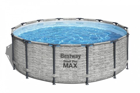Basen stelażowy Steel Pro MAX 427x122 Imitacja Kamienia 14FT BESTWAY 5w1 + Akcesoria