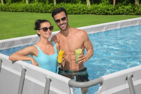 Basen stelażowy Power Steel 640x274x132 21x9FT BESTWAY 6w1 + Pompa piaskowa