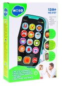 Interaktywny smartfon dla dzieci 12m+ niebieski Dźwięki Światła 15 przycisków