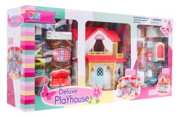 Interaktywny rozkładany domek z figurkami dla dzieci 3+ Zabawa w dom 4 pokoje