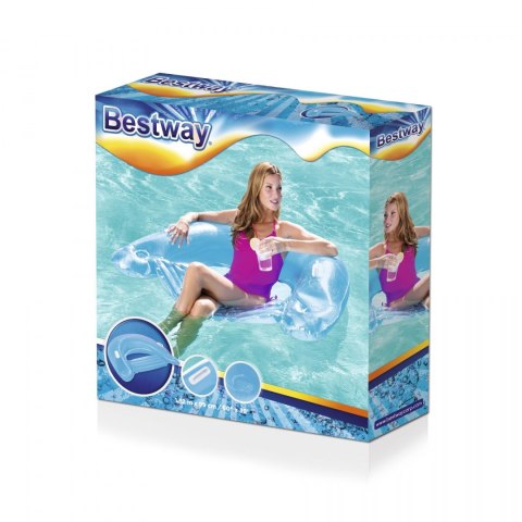 Dmuchane Siedzisko do pływania Fotel Niebieski BESTWAY 152x99cm + Oparcie + 2 Uchwyty