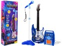 Gitara z akcesoriami dla dzieci 6+ Niebieski zestaw muzyczny Wzmacniacz + Mikrofon