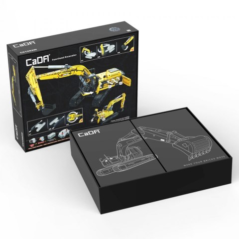 Klocki techniczne CaDA 1702 el. Koparka pojazd budowlany dla dzieci 8+ Ruchome części