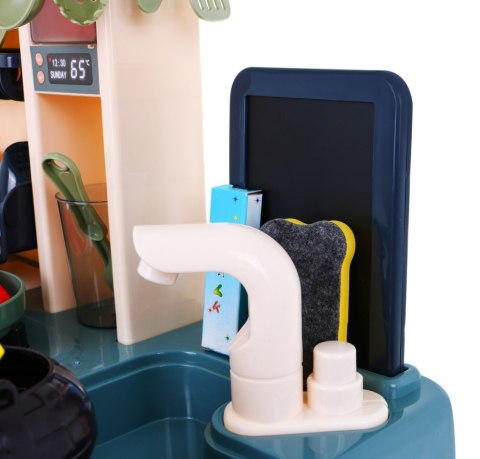 Wielofunkcyjna 43 el. Kuchnia dla dzieci 3+ Kran z wodą + Interaktywny palnik + Panel audio + Tablica kredowa