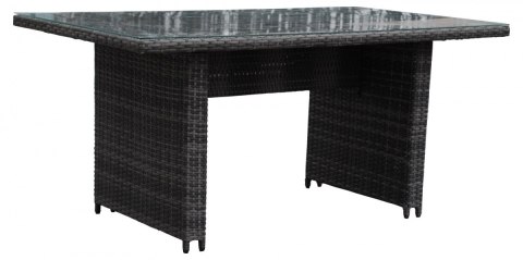 Zestaw Mebli ogrodowych 4w1 Techorattan Szary + Narożnik + Stół + 2 Pufy + 15 Poduszek