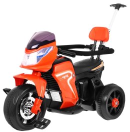 Pchaczyk Rowerek Motorek elektryczny 3w1 dla dzieci Pomarańczowy + Piankowa poręcz + Audio LED