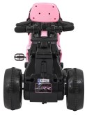 Pchaczyk Rowerek Motorek elektryczny 3w1 dla dzieci Różowy + Piankowa poręcz + Audio LED