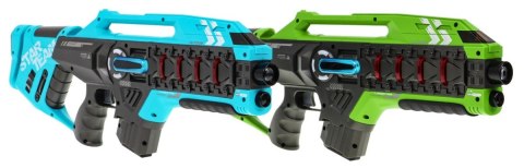 Zestaw 2 pistoletów laserowych dla dzieci 8+ Laser Tag Niebieski Zielony 4 drużyny + 4 rodzaje broni