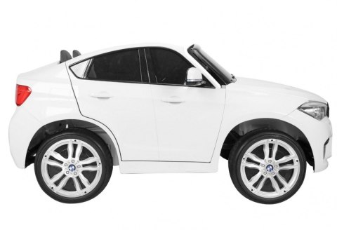 BMW X6M XXL dla 2 dzieci Biały SUV + Pilot + Ekoskóra
