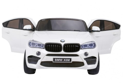 BMW X6M XXL dla 2 dzieci Biały SUV + Pilot + Ekoskóra