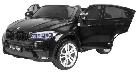 BMW X6M XXL dla 2 dzieci Czarny SUV + Pilot + Ekoskóra