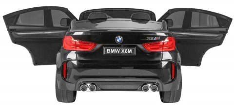 BMW X6M XXL dla 2 dzieci Czarny SUV + Pilot + Ekoskóra