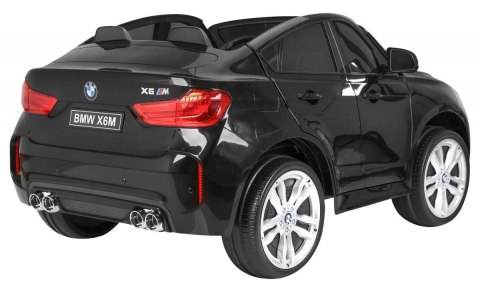 BMW X6M XXL dla 2 dzieci Czarny SUV + Pilot + Ekoskóra