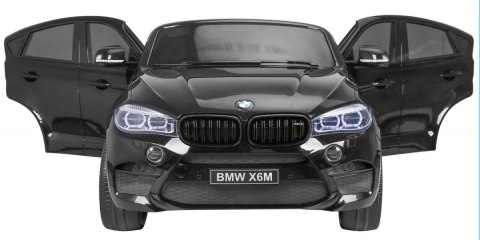 BMW X6M XXL dla 2 dzieci Czarny SUV + Pilot + Ekoskóra