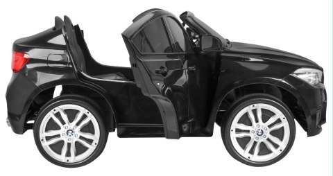 BMW X6M XXL dla 2 dzieci Lakier Czarny SUV + Pilot + Ekoskóra