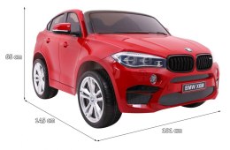 SUV BMW X6M XXL dla 2 dzieci Lakier Czerwony + Pilot + Ekoskóra