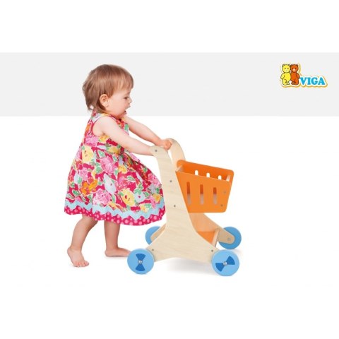 Drewniany Wózek sklepowy na zakupy Viga Toys