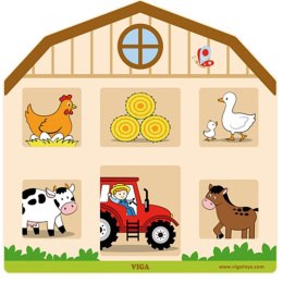 Viga Drewniana Tablica Manipulacyjna Edukacyjna Sensoryczna Farma