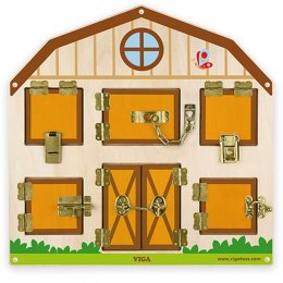 Viga Drewniana Tablica Manipulacyjna Edukacyjna Sensoryczna Farma