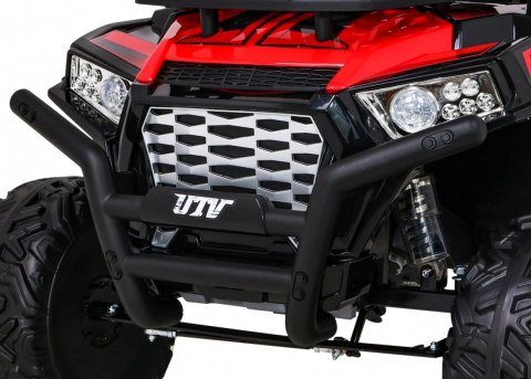 Buggy UTV Terenówka dla dzieci Czerwony + Pilot + Bagażnik + Wolny Start + EVA + MP3 LED