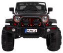 Auto na akumulator All Terrain dla dzieci Czarny Terenówka typu jeep + Pilot + Światła Dźwięki