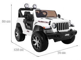 Jeep Wrangler Rubicon na akumulator dla dzieci Biały + Pilot