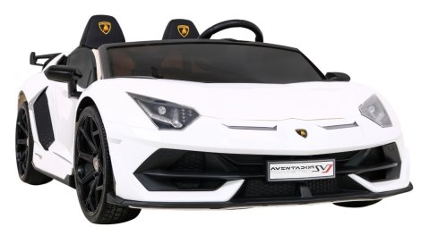 Lamborghini SVJ DRIFT dla 2 dzieci Biały + Funkcja driftu + Pilot