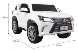 Lexus LX570 Autko 2-osobowe dla dzieci Biały + Pilot + Koła EVA + Radio MP3 + LED