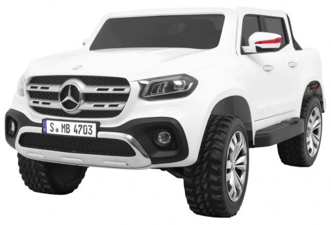 Mercedes Benz X-Class dla dzieci Biały Pickup + Pilot + Napęd 4x4