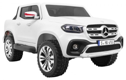 Mercedes Benz X-Class dla dzieci Biały Pickup + Pilot + Napęd 4x4