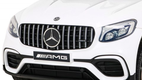 Mercedes Benz GLC63S dla dzieci, Biały SUV + Pilot + Napęd 4x4