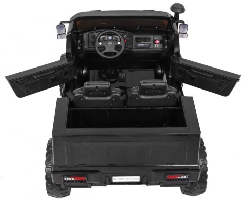 Auto na akumulator Mercedes-Benz Zetros dla dzieci Czarny + 2-osobowy + Bagażnik + Pilot
