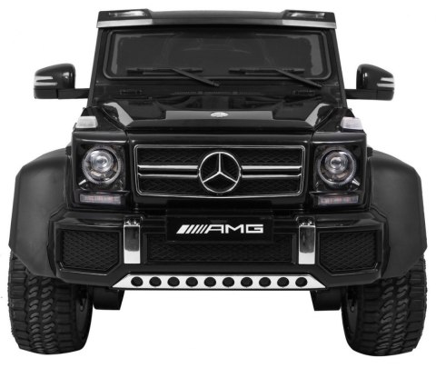 Auto Mercedes G63 6x6 MP4 dla dzieci Czarny + 2 Pedały gazu + Regulacja siedzenia + MP4 + LED + Bagażnik + Kufer dla rodzica
