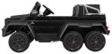 Auto Mercedes G63 6x6 MP4 dla dzieci Czarny + 2 Pedały gazu + Regulacja siedzenia + MP4 + LED + Bagażnik + Kufer dla rodzica