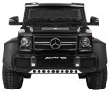 Auto Mercedes G63 6x6 dla dzieci Czarny + 2 Pedały gazu + Regulacja siedzenia + Audio LED + Bagażnik + Kufer dla rodzica